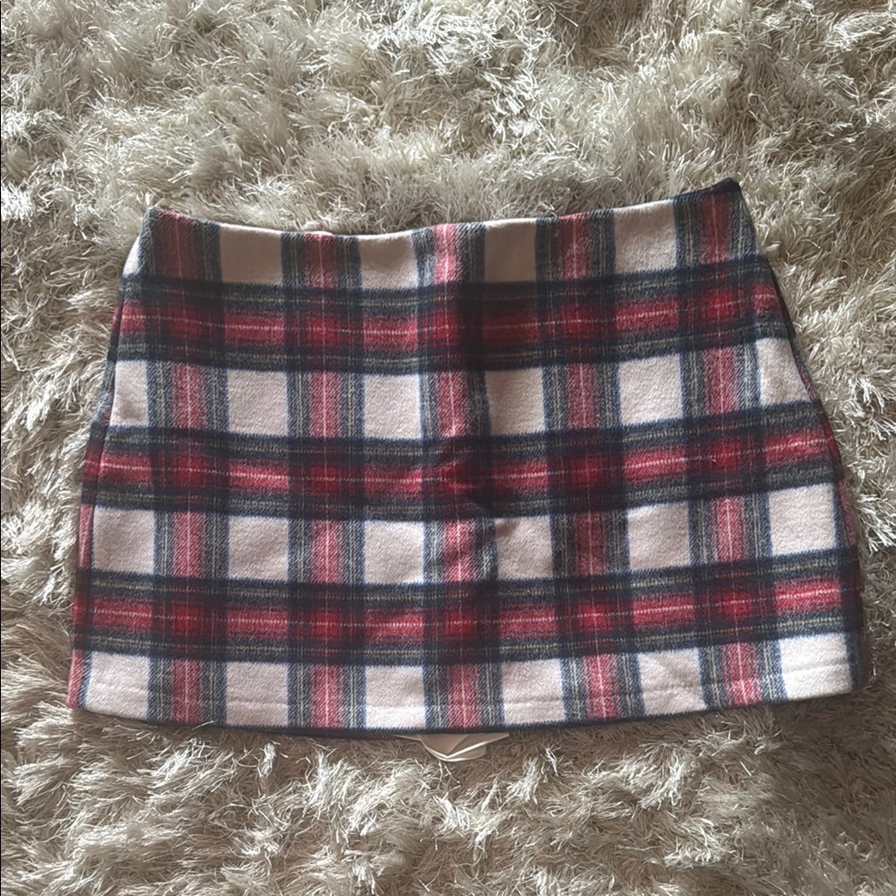 Abercrombie & Fitch Red Plaid Mini Skirt